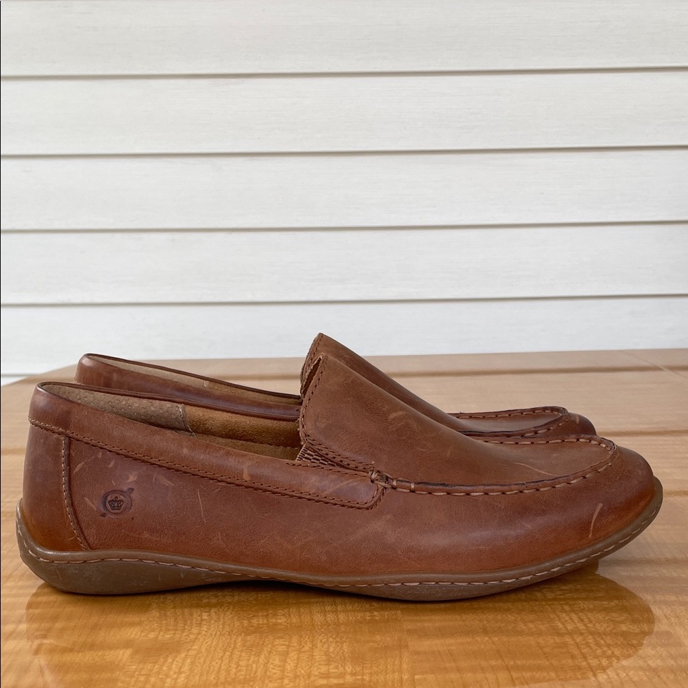 Born Men's Caleb Brown Leather Slip-On Loafers Comfort Casual Size 12
